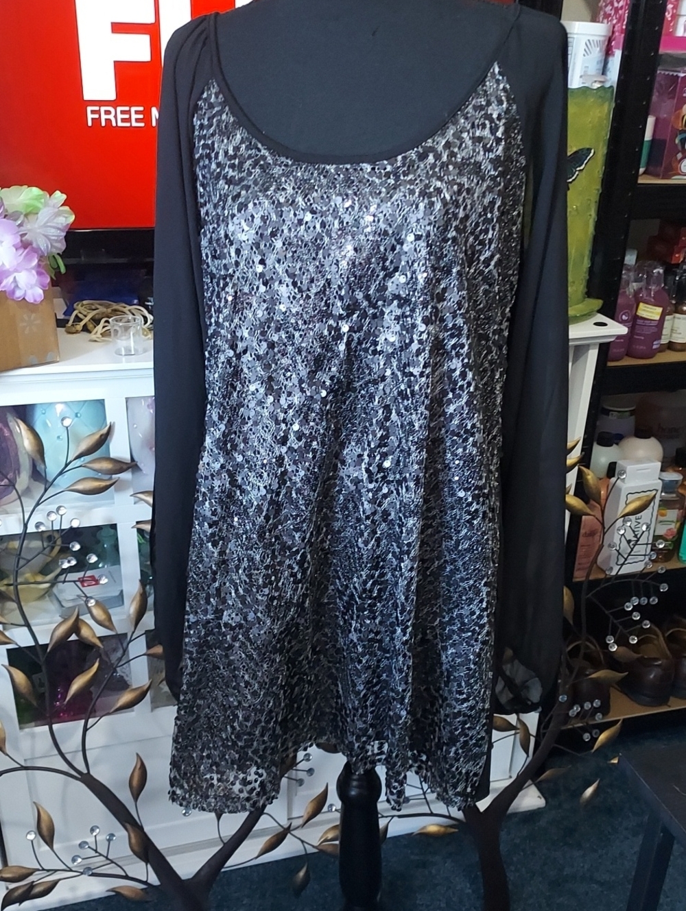Badgley Mischka Black Evening Top